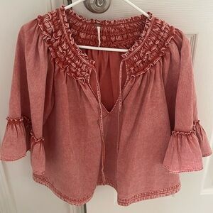 Free people colored denim top